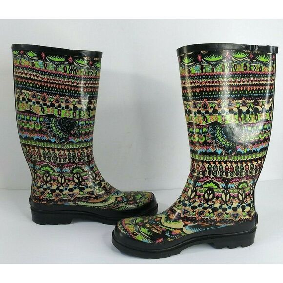 The Sak Sakroots Rhythm Peace Rubber Rain Boots - Picture 4 of 7